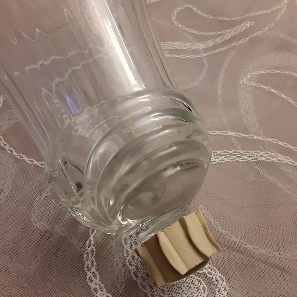 Vintage Home Interiors Clear Glass "RENAISSANCE " Candle Holder Peg Voti… - Picture 4 of 5
